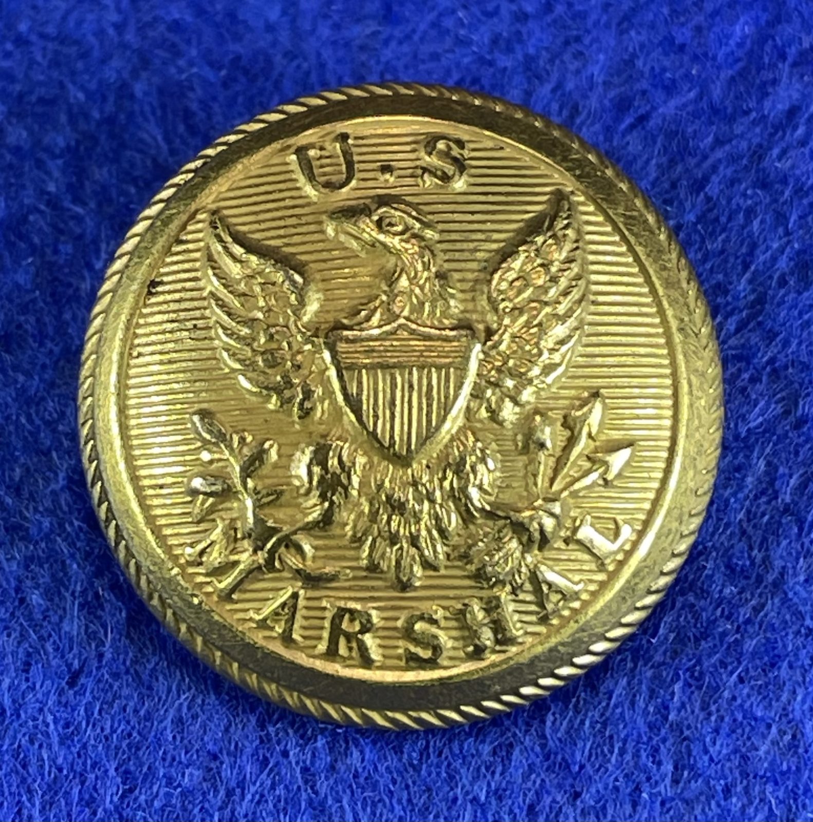 Non Excavated US Marshal Coat Button by Robinson