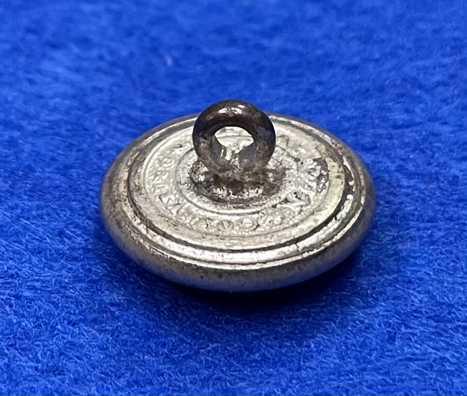 Beautiful Non Excavated Silver Eagle Infantry Cuff Button by Baldwin of New Orleans