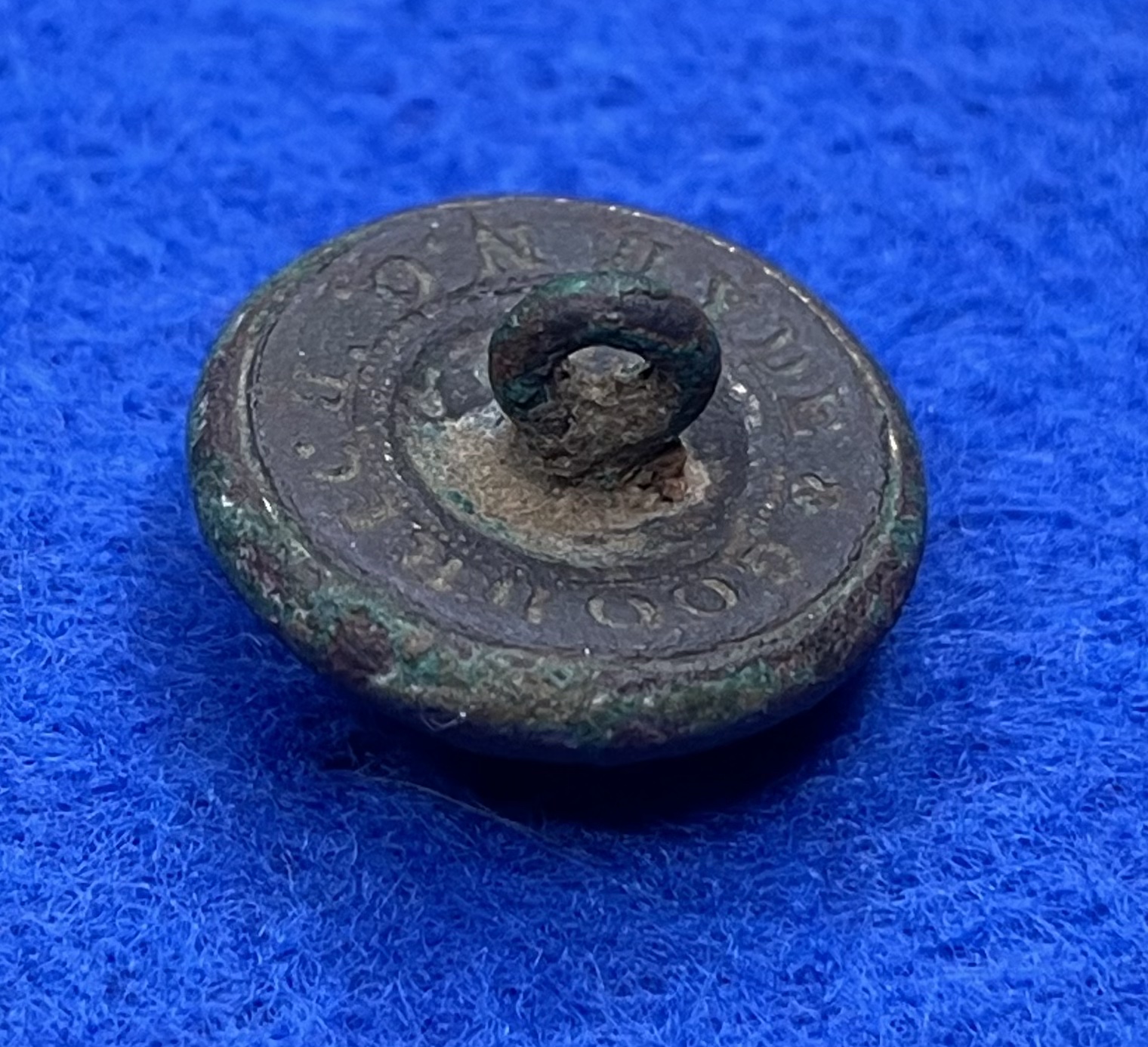 Excavated Civil War Mississippi Infantry Cuff Button from Vicksburg