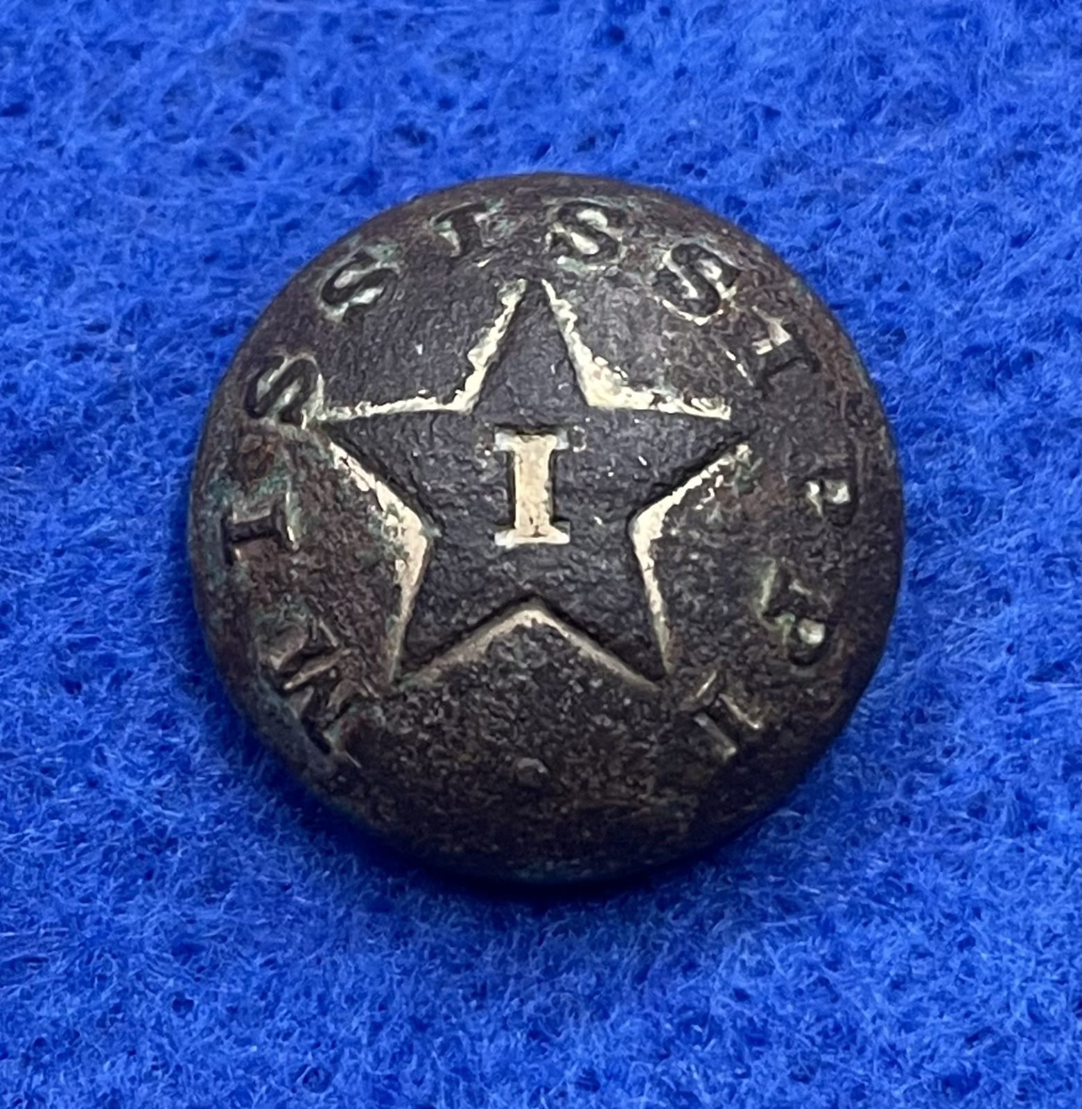 Excavated Civil War Mississippi Infantry Cuff Button from Vicksburg