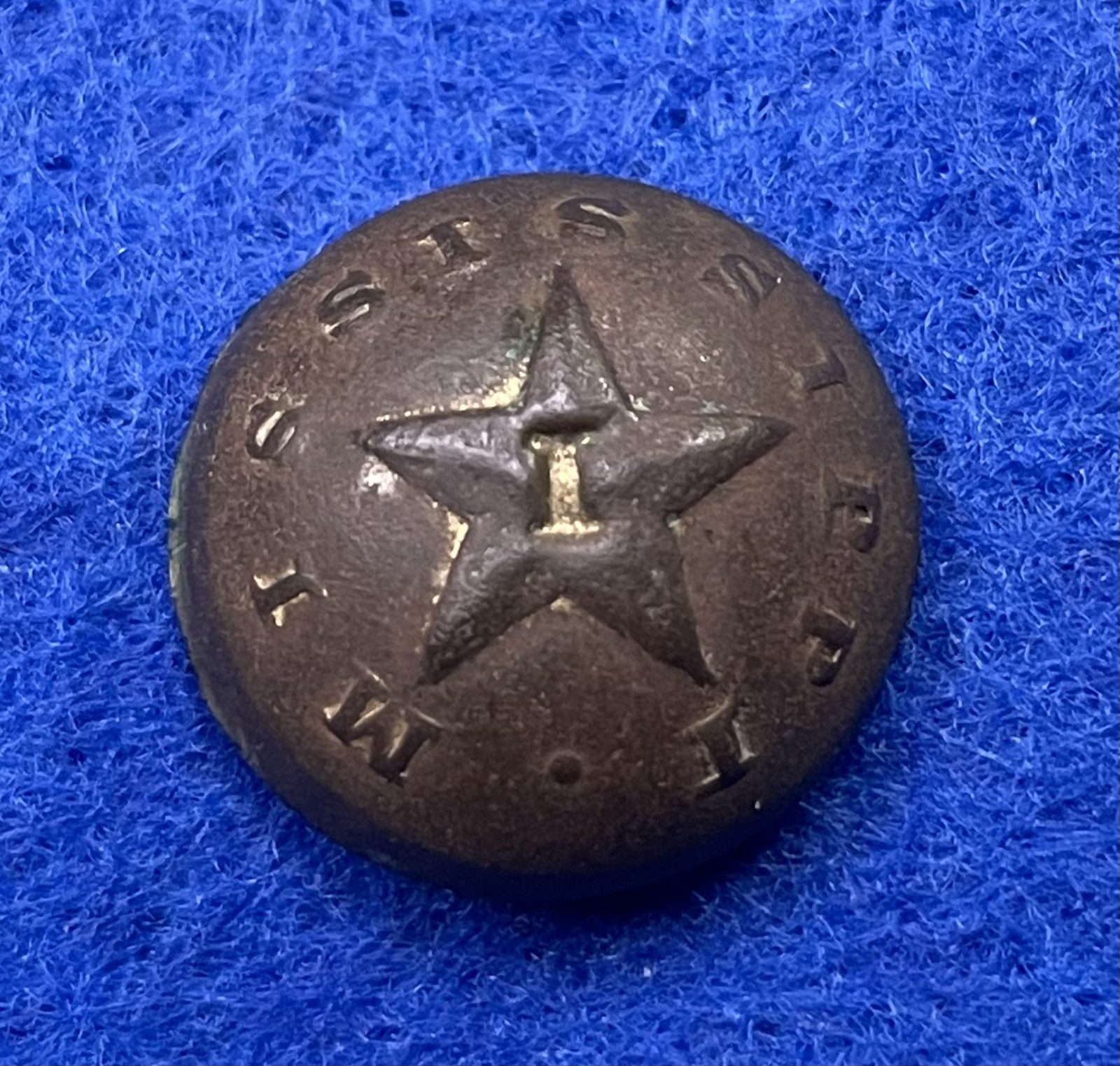 Nice Excavated Civil War Local Mississippi Infantry Cuff Button