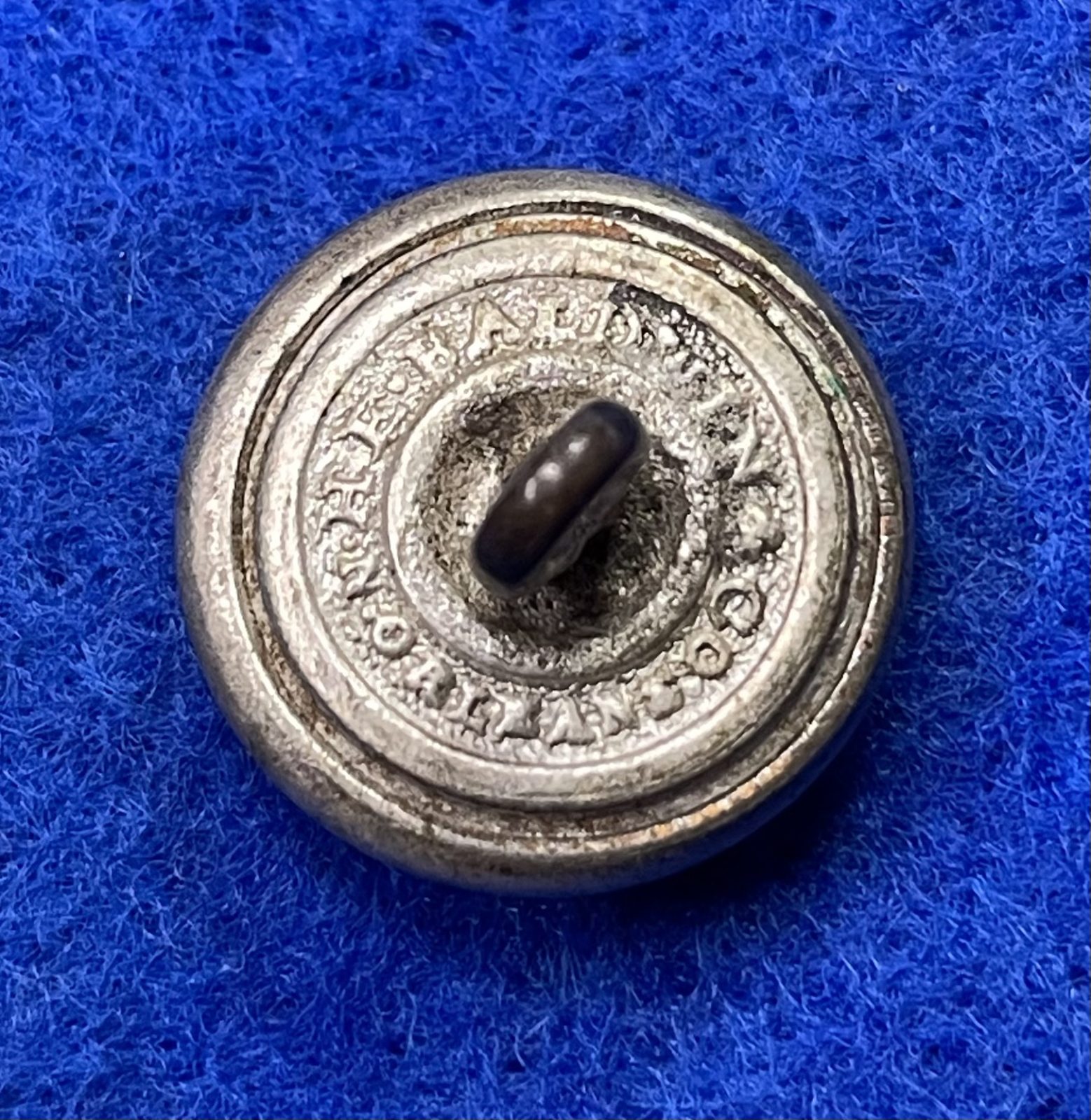 Beautiful Non Excavated Silver Eagle Infantry Cuff Button by Baldwin of New Orleans