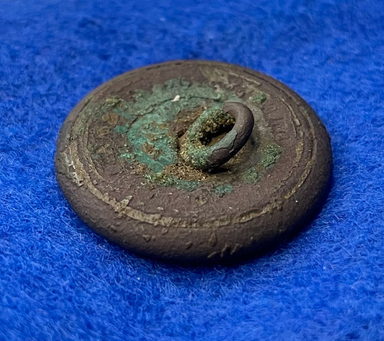 Excavated Civil War Confederate Artillery Manuscript "A" Coat Button from Milledgeville, GA