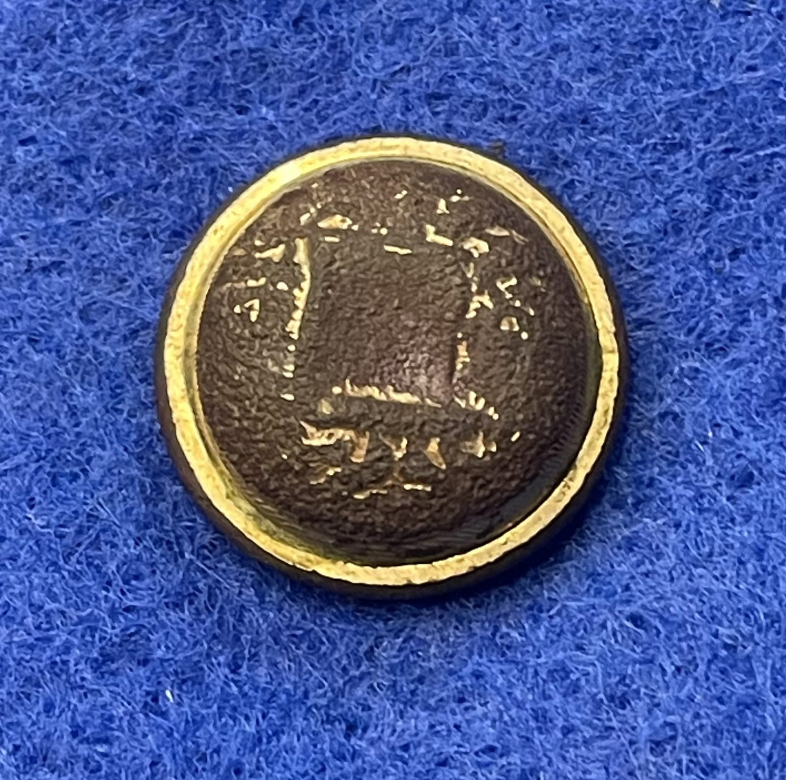 Excavated Civil War Confederate Alabama Map on Tree Cuff Button with a Mitchell & Tyler Back