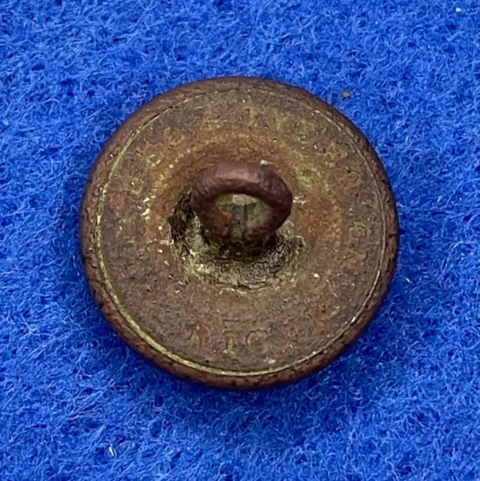 Excavated Civil War Confederate Alabama Map on Tree Cuff Button with a Mitchell & Tyler Back