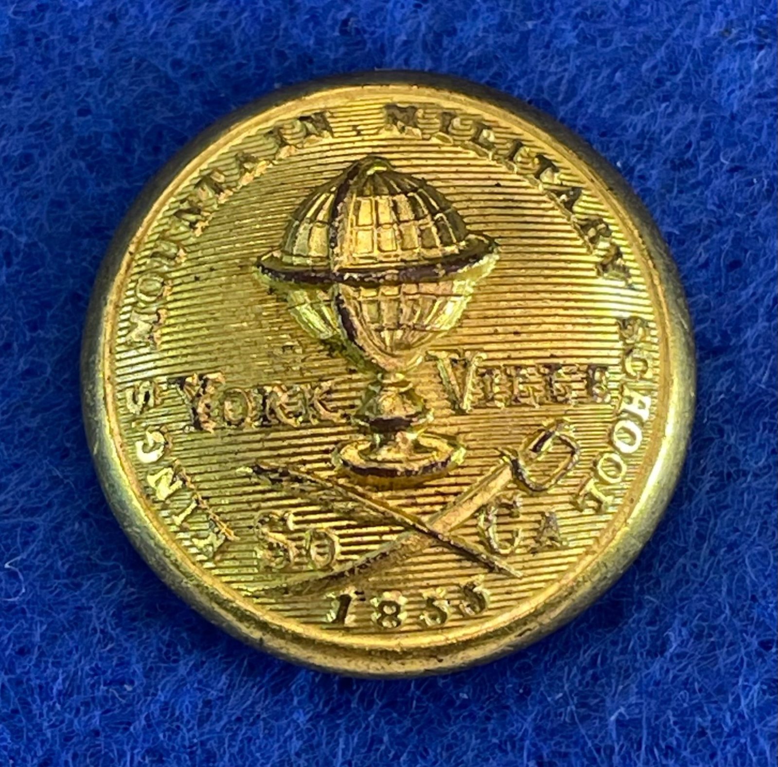Non Excavated South Carolina Kings Mountain Military School Coat Button