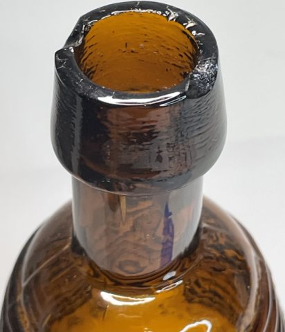 Amber Dr. C. W. Robacks Stomach Bitters Bottle