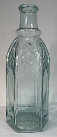 Beautiful Large 6 Sided Aqua Cathedral Pickle Bottle