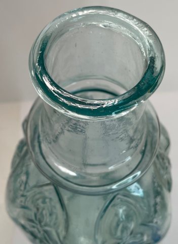 Beautiful Large 6 Sided Aqua Cathedral Pickle Bottle