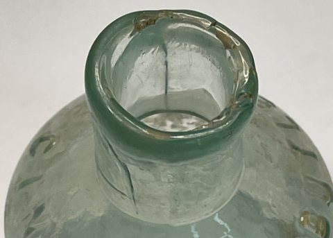 Rare J. J. Butler Open Pontil Aqua Ink Bottle