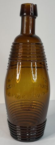 Amber Dr. C. W. Robacks Stomach Bitters Bottle