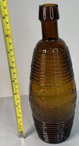 Amber Dr. C. W. Robacks Stomach Bitters Bottle