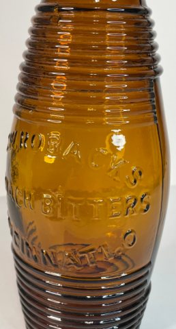Amber Dr. C. W. Robacks Stomach Bitters Bottle