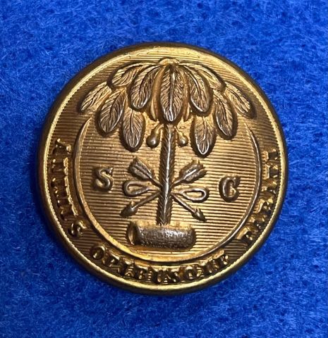 Non Excavated Confederate South Carolina Coat Button by H.T. & B.