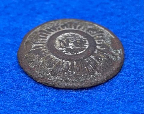 Excavated Civil War Confederate North Carolina Sunburst Coat Button from New Hope Battlefield