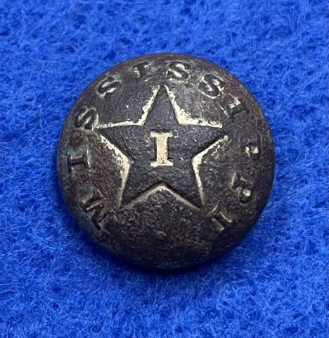 Excavated Civil War Confederate Mississippi Infantry Cuff Button from Vicksburg